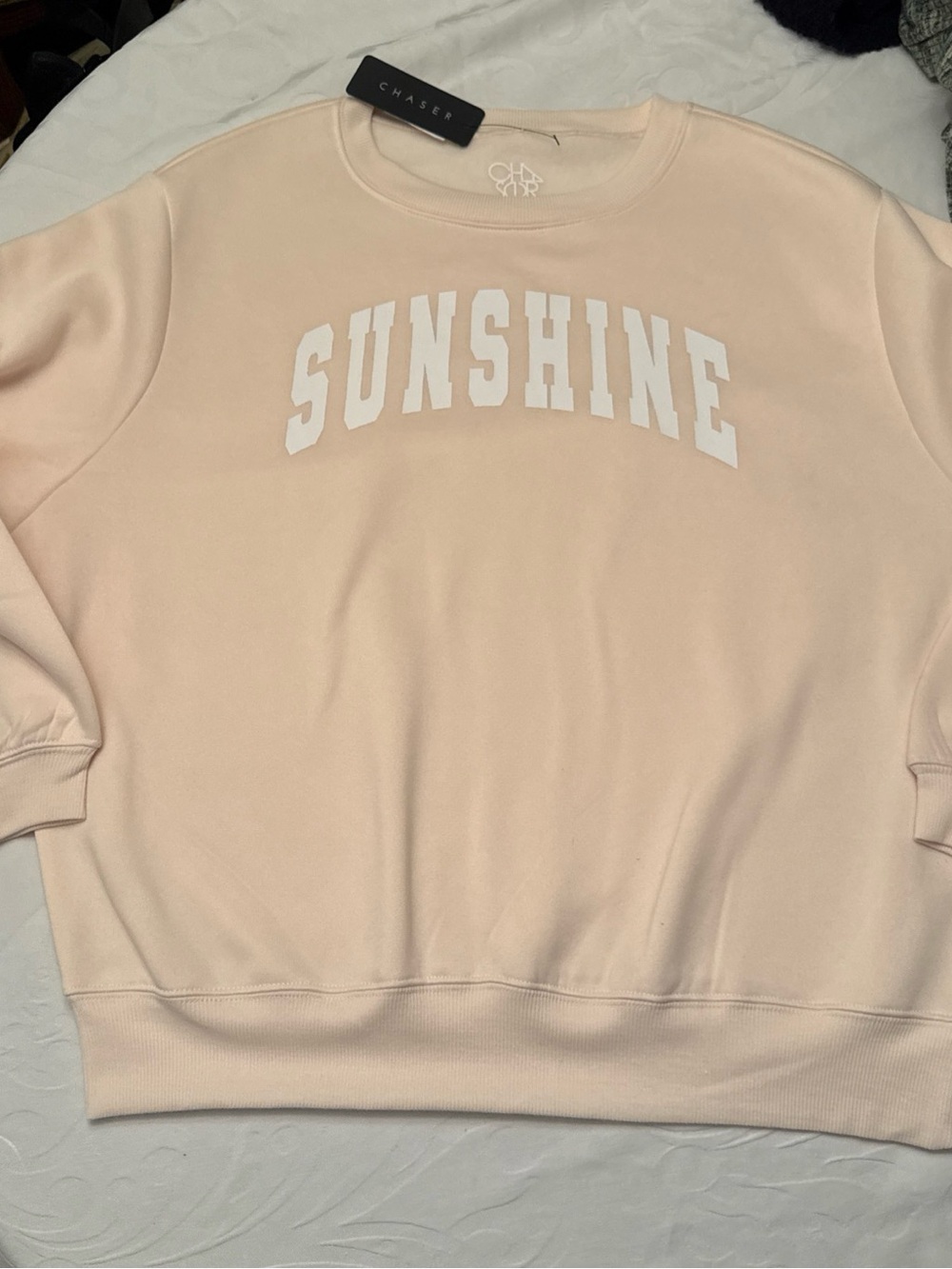 NWT Chaser Pale Pink 'SUNSHINE' Crewneck Sweatshirt